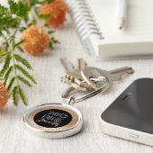 50と素晴らしい50きらきら光るth金ゴールドブラック赤面 キーホルダー (側面)