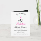 50と素晴らしい50パーソナライズされた番目の誕生日折り畳み 招待状 (正面)