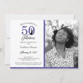 50と素晴らしい50歳の誕生日パーティーへの招待| 招待状 (正面)