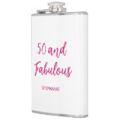 50と素晴らしい50番目のピンクのフラモダンスコ フラスク (左)