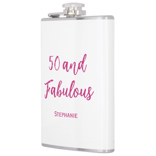 50と素晴らしい50番目のピンクのフラモダンスコ フラスク (左)