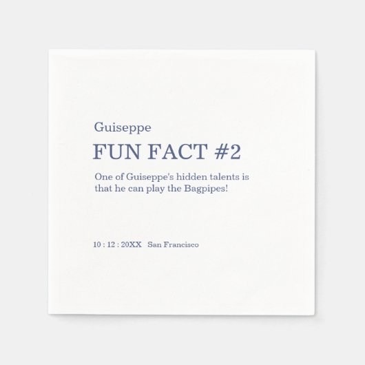 50と素晴らしい50番目の誕生日おもしろい事実 スタンダードカクテルナプキン (正面)