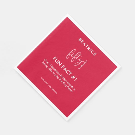 50と素晴らしい50番目の誕生日おもしろい事実 スタンダードランチョンナプキン (角)