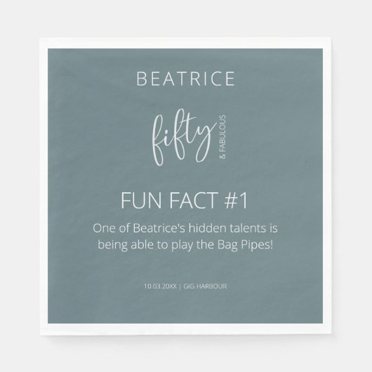 50と素晴らしい50番目の誕生日おもしろい事実 スタンダードランチョンナプキン (正面)