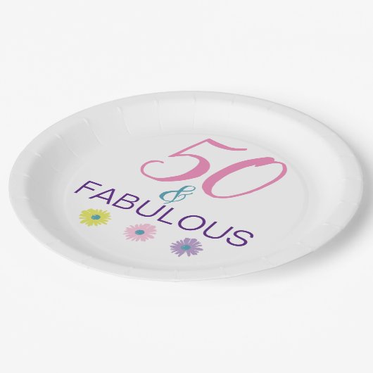 50と素晴らしい50番目の誕生日おもしろい ペーパープレート (アングル)