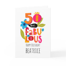 50と素晴らしい50番目の誕生日お洒落レタリング