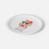 50と素晴らしい50番目の誕生日お洒落レタリング ペーパープレート (アングル)