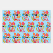 50と素晴らしい50番目の誕生日お洒落レタリング ラッピングペーパーシート (正面3)