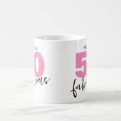 50と素晴らしい50番目の誕生日ギフト50ピンク コーヒーマグカップ (中央)