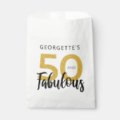 50と素晴らしい50番目の誕生日スクリプト金ゴールドグリッター フェイバーバッグ (正面)