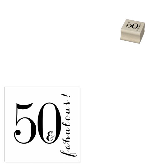 50と素晴らしい50番目の誕生日タイポグラフィ ラバースタンプ (押印)