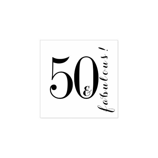 50と素晴らしい50番目の誕生日タイポグラフィ ラバースタンプ (インプリント)