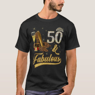 50と素晴らしい50番目の誕生日バラワインヒョウ高 Tシャツ