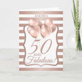 50と素晴らしい50番目の誕生日バラ金ゴールド カード