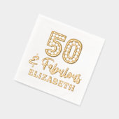 50と素晴らしい50番目の誕生日パーソナライズされた名 箔ナプキン (左)