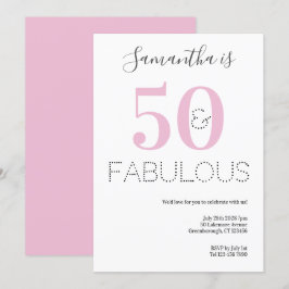 50と素晴らしい50番目の誕生日ピンクパーティー 招待状