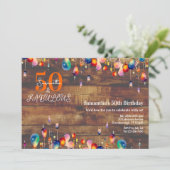 50と素晴らしい50番目の誕生日ラ素朴イト 招待状 (スタンド正面)