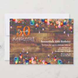 50と素晴らしい50番目の誕生日ラ素朴イト 招待状
