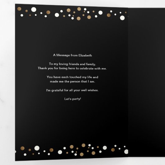 50と素晴らしい50番目の誕生日写真3つ折り 三つ折りカード (内部最初)