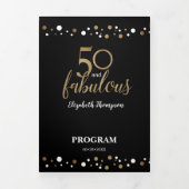 50と素晴らしい50番目の誕生日写真3つ折り 三つ折りカード (カバー)