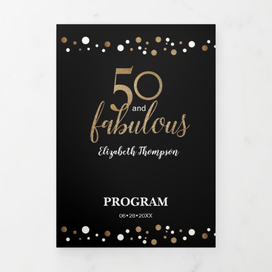 50と素晴らしい50番目の誕生日写真3つ折り 三つ折りカード (カバー)