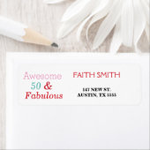 50と素晴らしい50番目の誕生日差出人住所ラベル ラベル (インサイチュ)