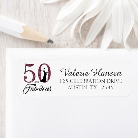 50と素晴らしい50番目の誕生日差出人住所ラベル ラベル (インサイチュ)