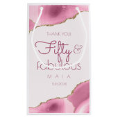 50と素晴らしい50番目の誕生日抱き枕 スモールペーパーバッグ (裏面)