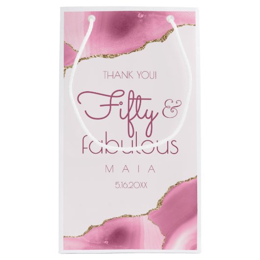 50と素晴らしい50番目の誕生日抱き枕 スモールペーパーバッグ (裏面)