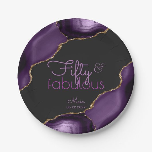 50と素晴らしい50番目の誕生日紙プレート ペーパープレート (正面)