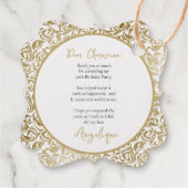 50と素晴らしい50番目の誕生日金ゴールドの葉渦 フェイバータグ (裏面)