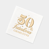 50と素晴らしい50番目の誕生日 パーソナライズされた 箔ナプキン (左)