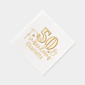 50と素晴らしい50番目の誕生日 パーソナライズされた 箔ナプキン (右)
