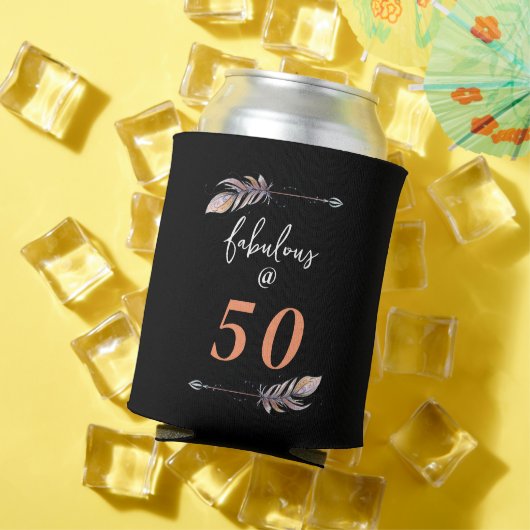 50と素晴らしい50誕生日オレンジボホアローズ 缶クーラー (インサイチュ 夏)