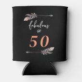 50と素晴らしい50誕生日オレンジボホアローズ 缶クーラー (正面)