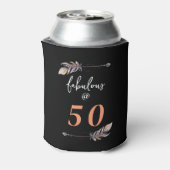 50と素晴らしい50誕生日オレンジボホアローズ 缶クーラー (缶裏面)