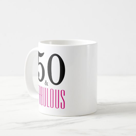 50と素晴らしい50誕生日ギフトマグ コーヒーマグカップ (正面左)