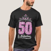 50と素晴らしい50誕生日ダイヤモンドクラウンギフト Tシャツ (正面)