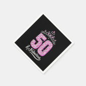 50と素晴らしい50誕生日ダイヤモンドクラウンギフトW スタンダードカクテルナプキン (角)