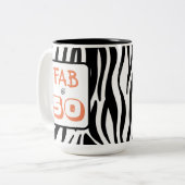 50と素晴らしい50誕生日ブラックタイガーストライプズ ツートーンマグカップ (正面左)