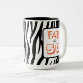 50と素晴らしい50誕生日ブラックタイガーストライプズ ツートーンマグカップ (正面右)
