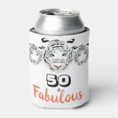 50と素晴らしい50誕生日ブラック&ホワイトタイガー 缶クーラー (缶正面)