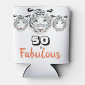 50と素晴らしい50誕生日ブラック&ホワイトタイガー 缶クーラー (正面)