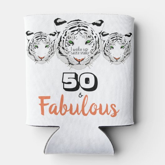 50と素晴らしい50誕生日ブラック&ホワイトタイガー 缶クーラー (裏面)