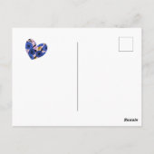 50と素晴らしい50誕生日ブルー金ゴールドフローラ ポストカード (裏面)