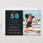 50と素晴らしい50誕生日写真パーティー 招待状 (正面)