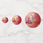 50と素晴らしい50誕生日赤金ゴールド輝 コンフェッティ (正面)