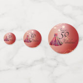 50と素晴らしい50誕生日赤金ゴールド輝 コンフェッティ (裏面)