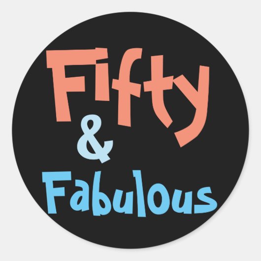 50と素晴らしい50誕生日 ラウンドシール (正面)