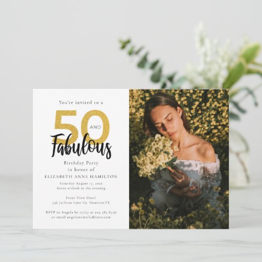 50と素晴らしい50thフォトバースデーパーティー 招待状 (スタンド正面)